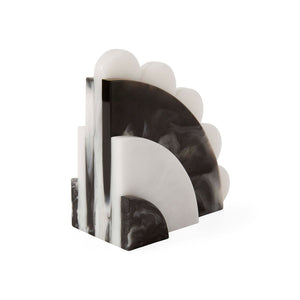   Scalloped Black & White Bookends | Oroa.com