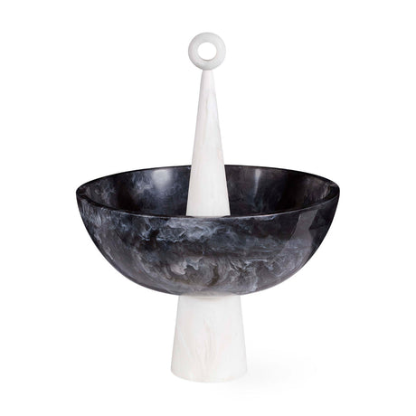   Marbleized Black & White Finial Bowl | Oroa.com