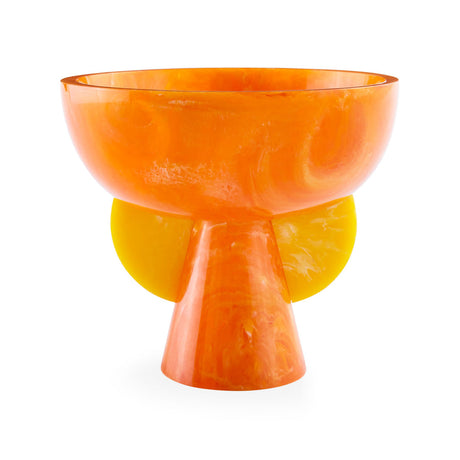   Orange Marbleized Pedestal Bowl | Oroa.com