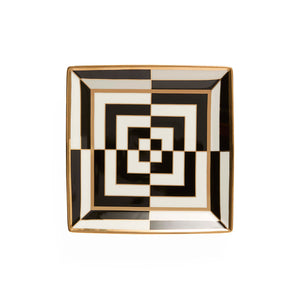   Gilded Porcelain Square Serving Tray | Oroa.com