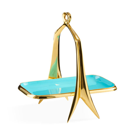   Turquoise Interior Golden Tray | Oroa.com