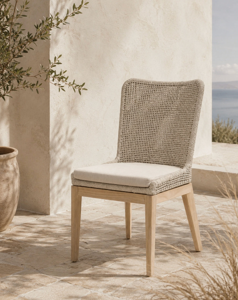  Modern European furniture - White Rope Outdoor Dining Chairs (2) - www.oroa.com | Oroa.com