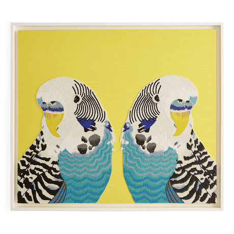   Yellow Linen Bird Beaded Art | Oroa.com