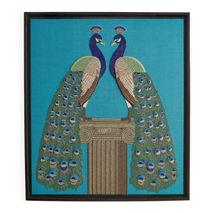   Turquoise Linen Beaded Art | Oroa.com