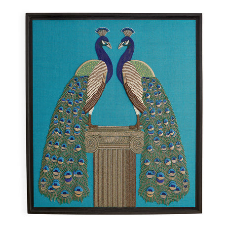   Turquoise Linen Beaded Art | Oroa.com