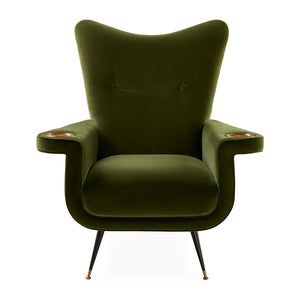   Green Velvet Lounge Chair | Oroa.com