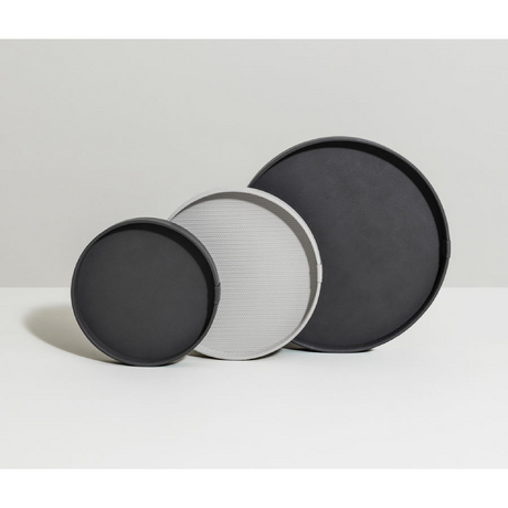   Calfskin Leather Round Tray | Oroa.com