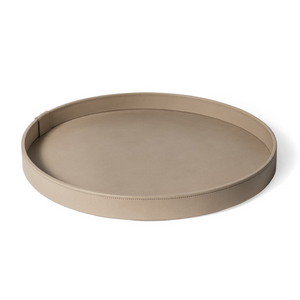   Calfskin Leather Round Tray | Oroa.com