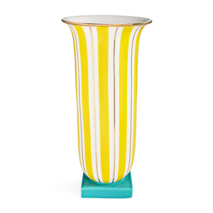   Yellow Stripes Tall Porcelain Vase | Oroa.com