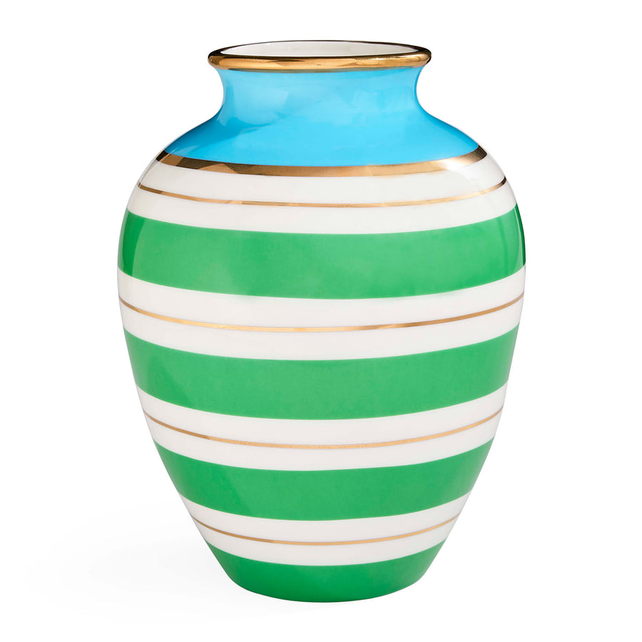   Green Stripes Porcelain Urn | Oroa.com