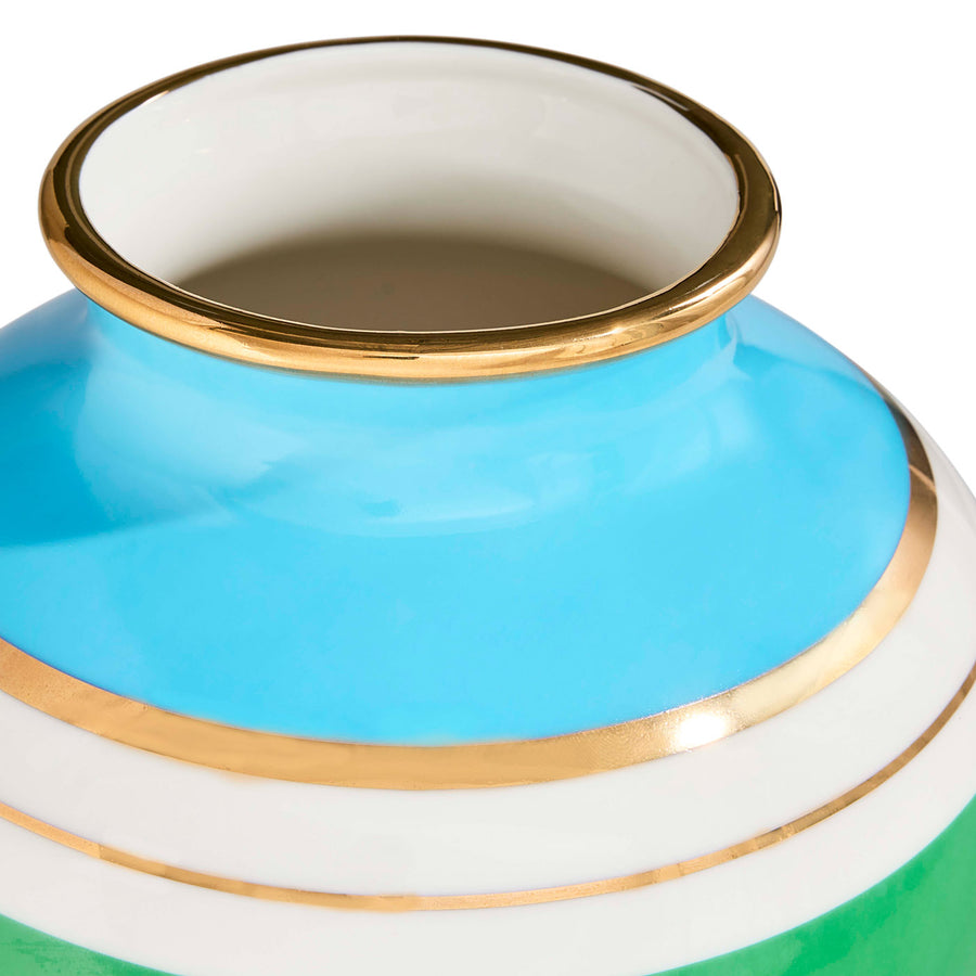   Green Stripes Porcelain Urn | Oroa.com