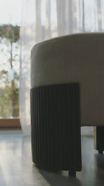   Cushioned Mahogany Pouf | Oroa.com