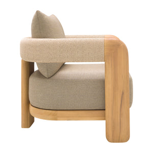   Modern European furniture - Cushioned Teak Outdoor Accent Chair - www.oroa.com | Oroa.com