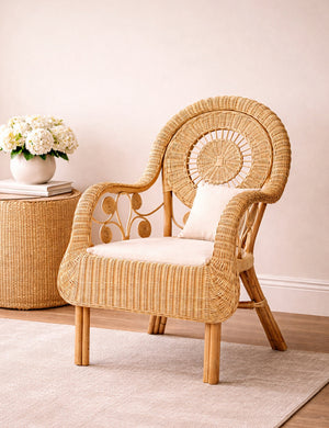   Modern European furniture - Curled Rattan Detail Accent Chair - www.oroa.com | Oroa.com