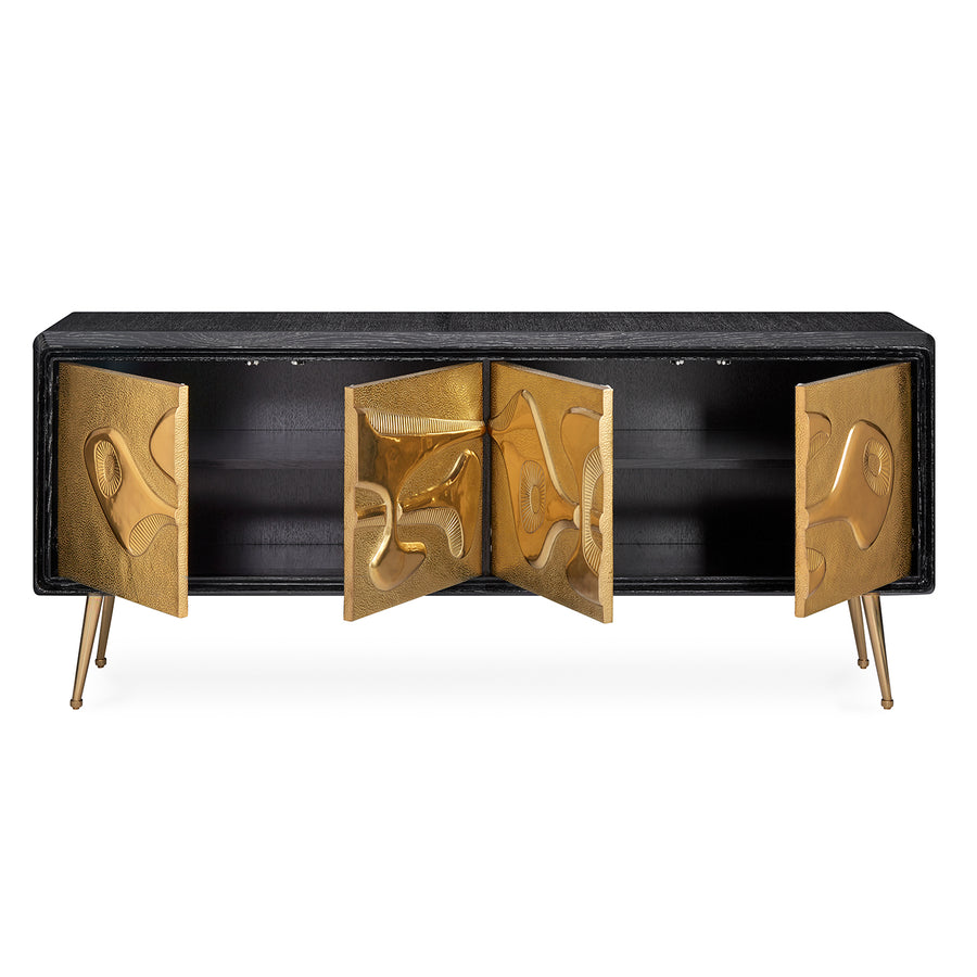   Hammered Brass 4-Door Sideboard | Oroa.com