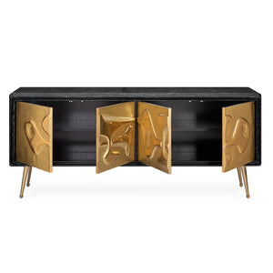   Hammered Brass 4-Door Sideboard | Oroa.com