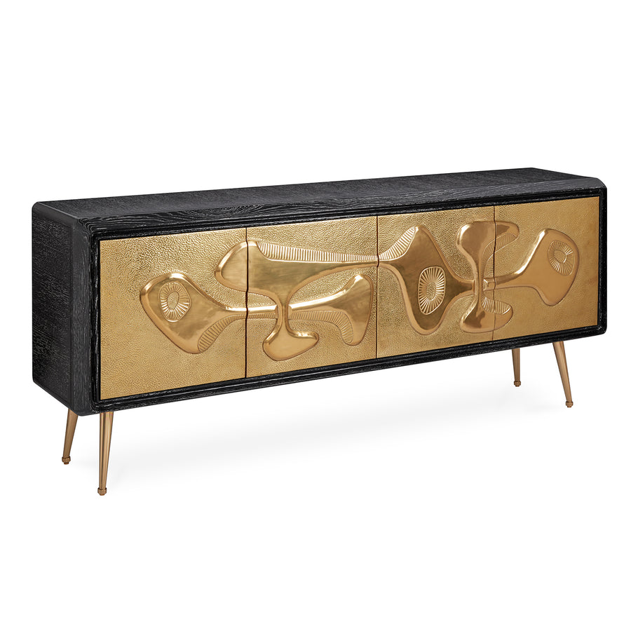  Hammered Brass 4-Door Sideboard | Oroa.com