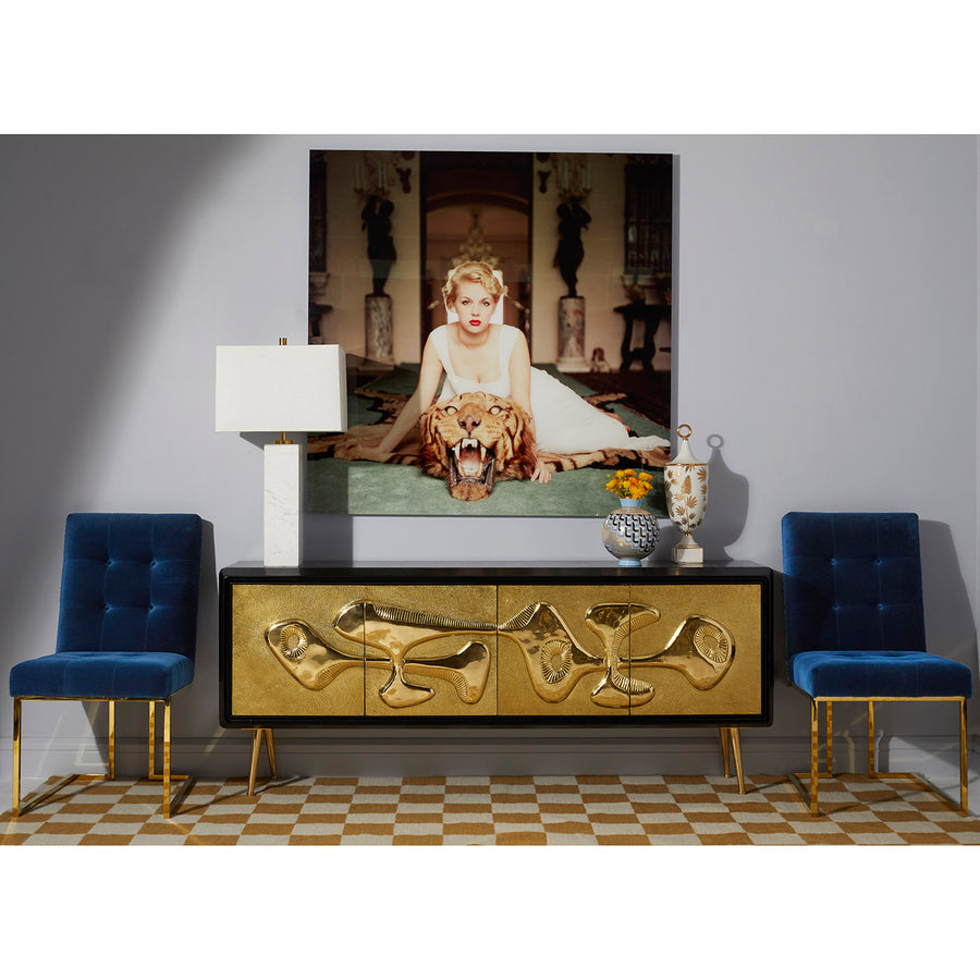   Hammered Brass 4-Door Sideboard | Oroa.com