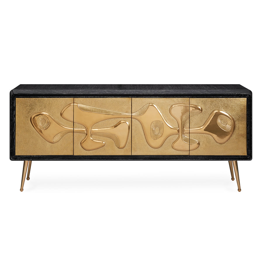   Hammered Brass 4-Door Sideboard | Oroa.com