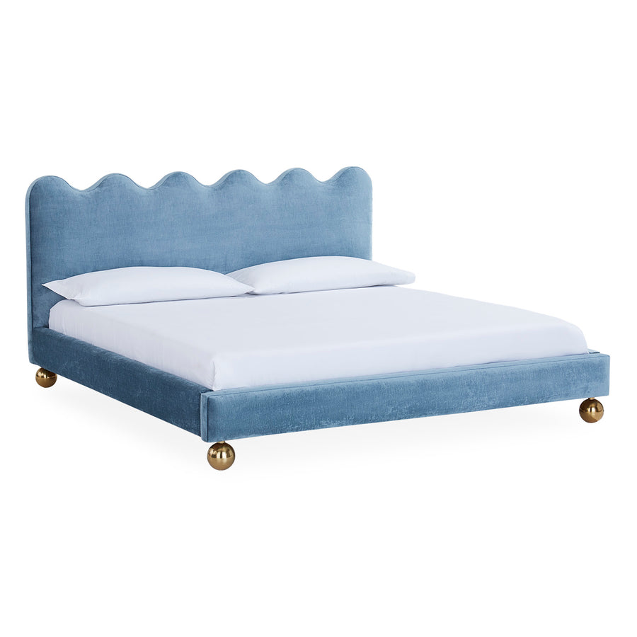   Blue Velvet Queen Bed | Oroa.com