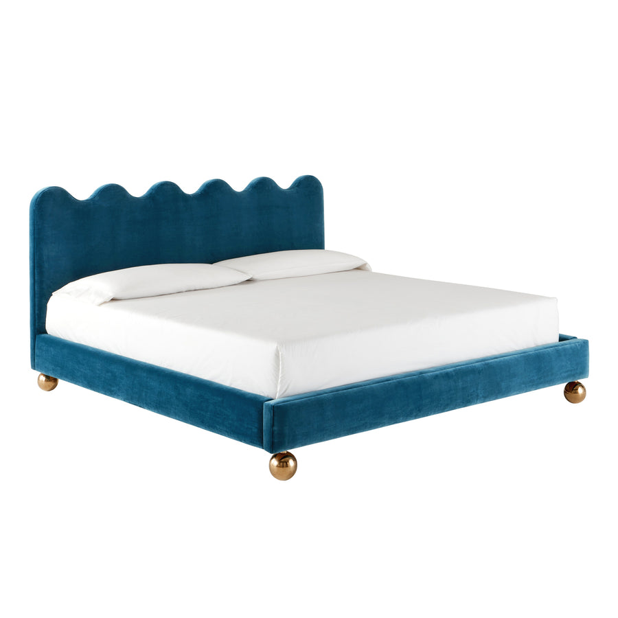   Blue Velvet King Bed | Oroa.com