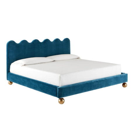   Blue Velvet King Bed | Oroa.com