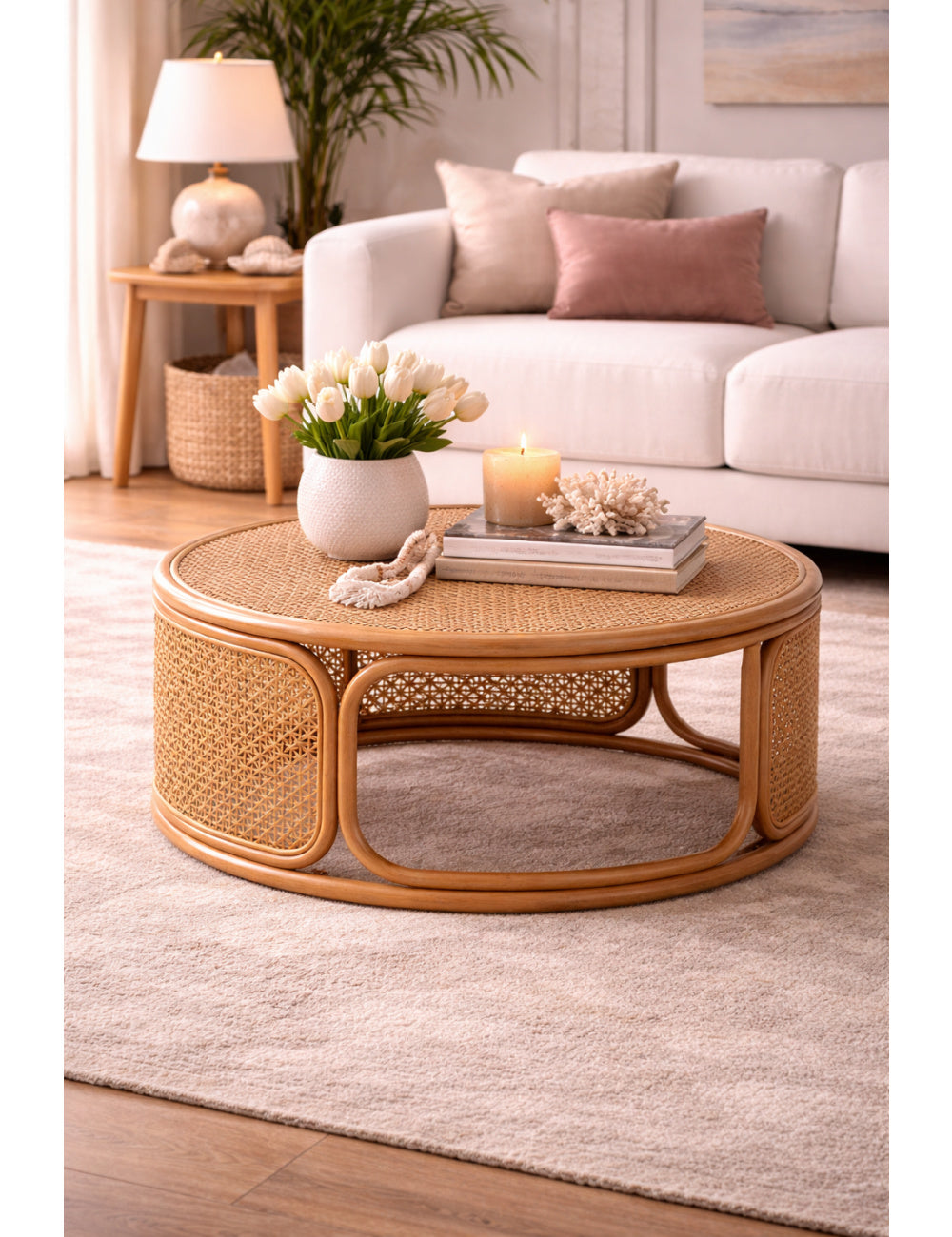   Modern European furniture - Round Rattan Peel Coffee Table - www.oroa.com | Oroa.com