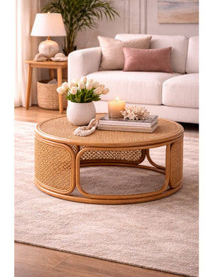   Modern European furniture - Round Rattan Peel Coffee Table - www.oroa.com | Oroa.com