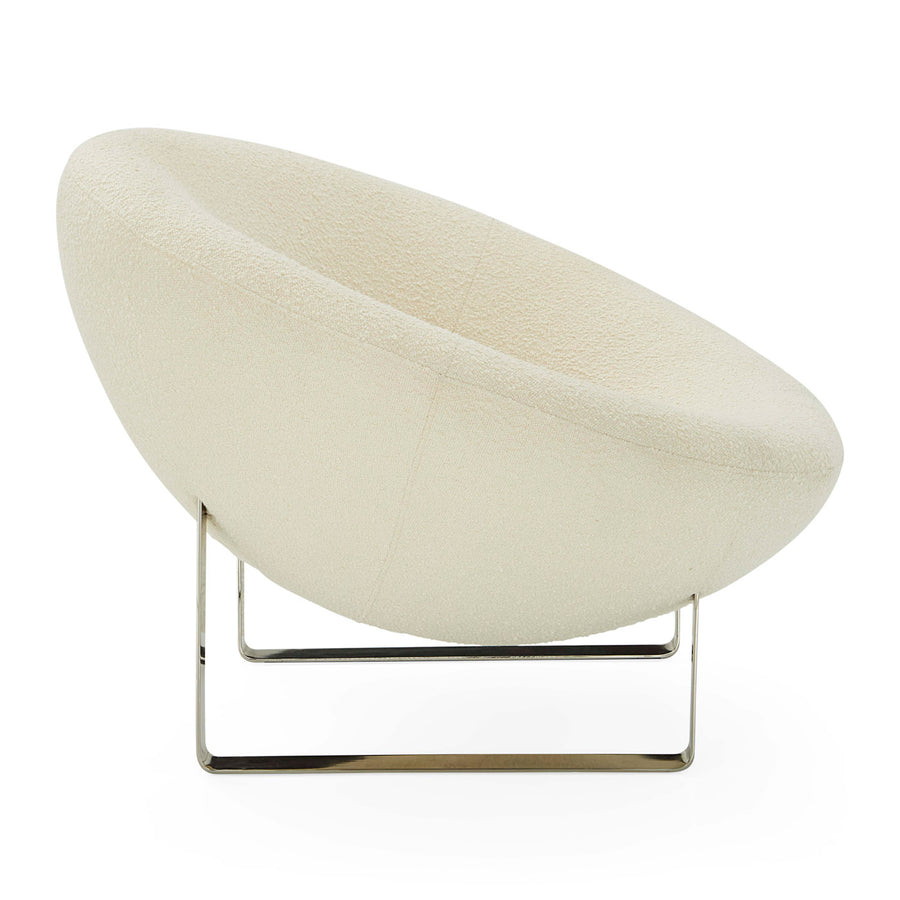   Round Bouclé Lounge Chair | Oroa.com