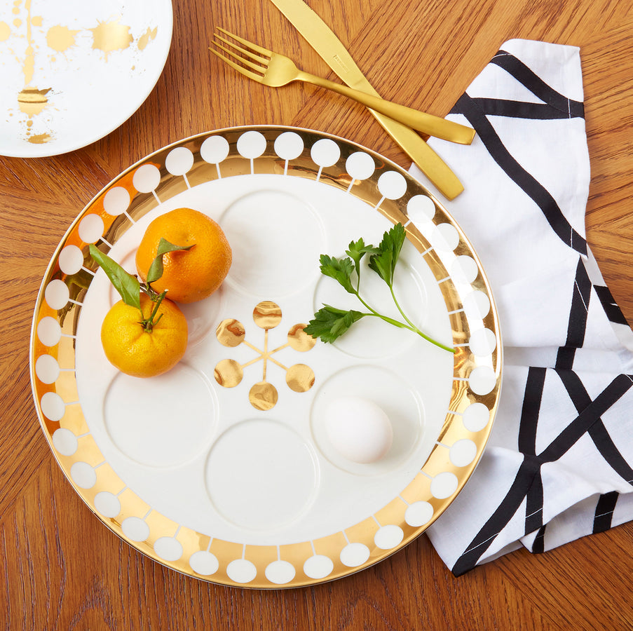   Gold Accent Seder Plate | Oroa.com