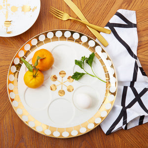   Gold Accent Seder Plate | Oroa.com