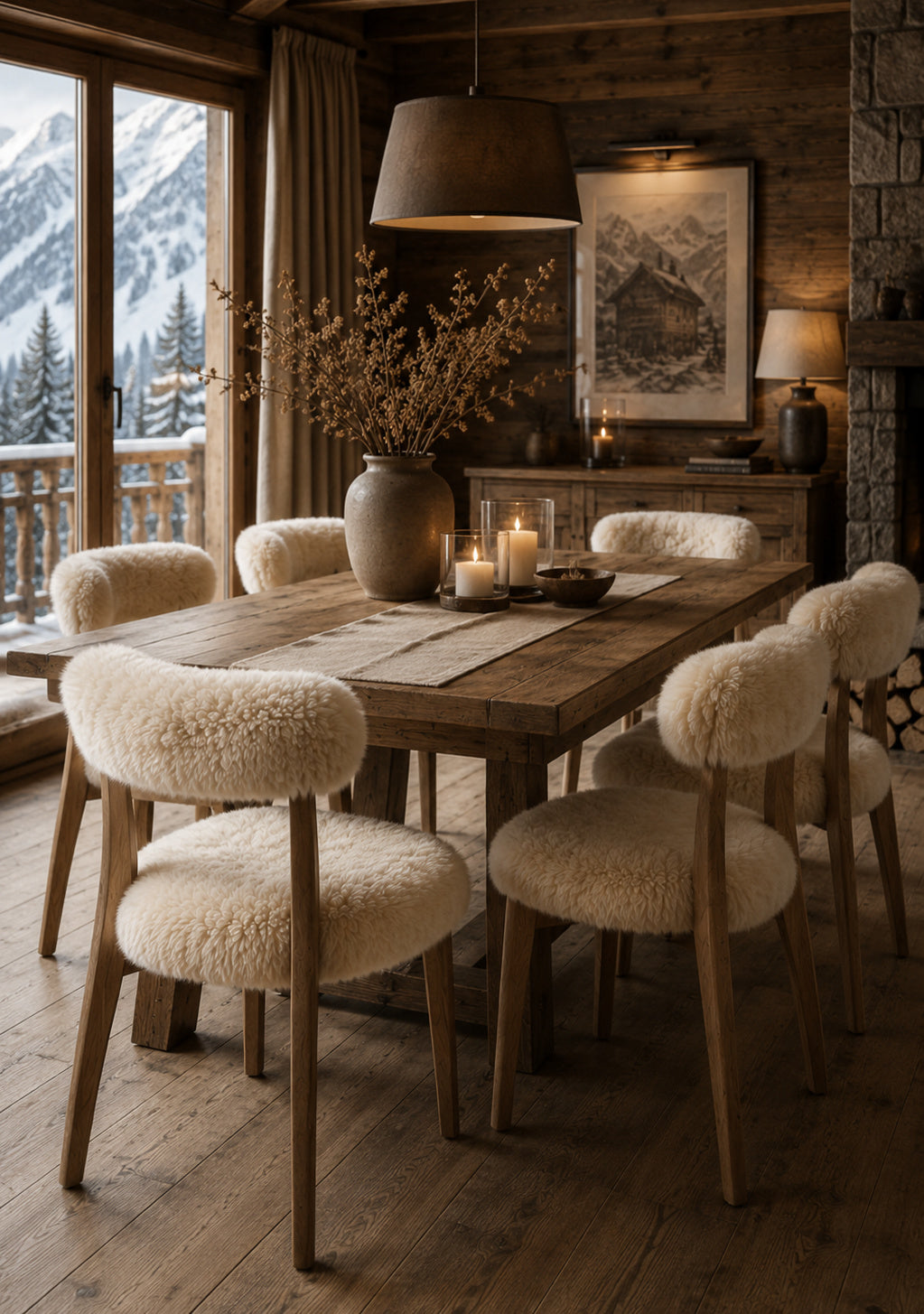   Sheepskin Fur Dining Chair | Oroa.com