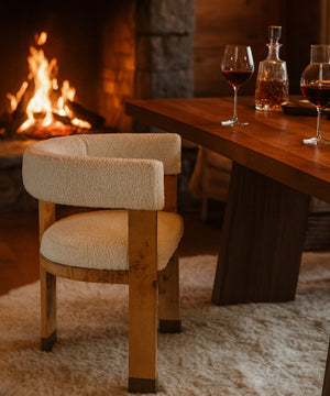   Wooden chair with beige cushion. www.oroa.com | Oroa.com