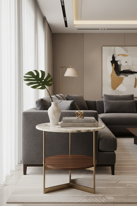   side table in modern luxury interior, portrait | Oroa.com