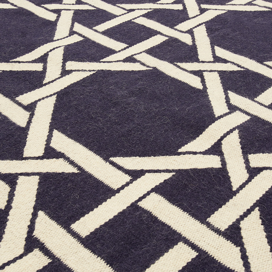   Basketweave Pattern Wool Rug | Oroa.com