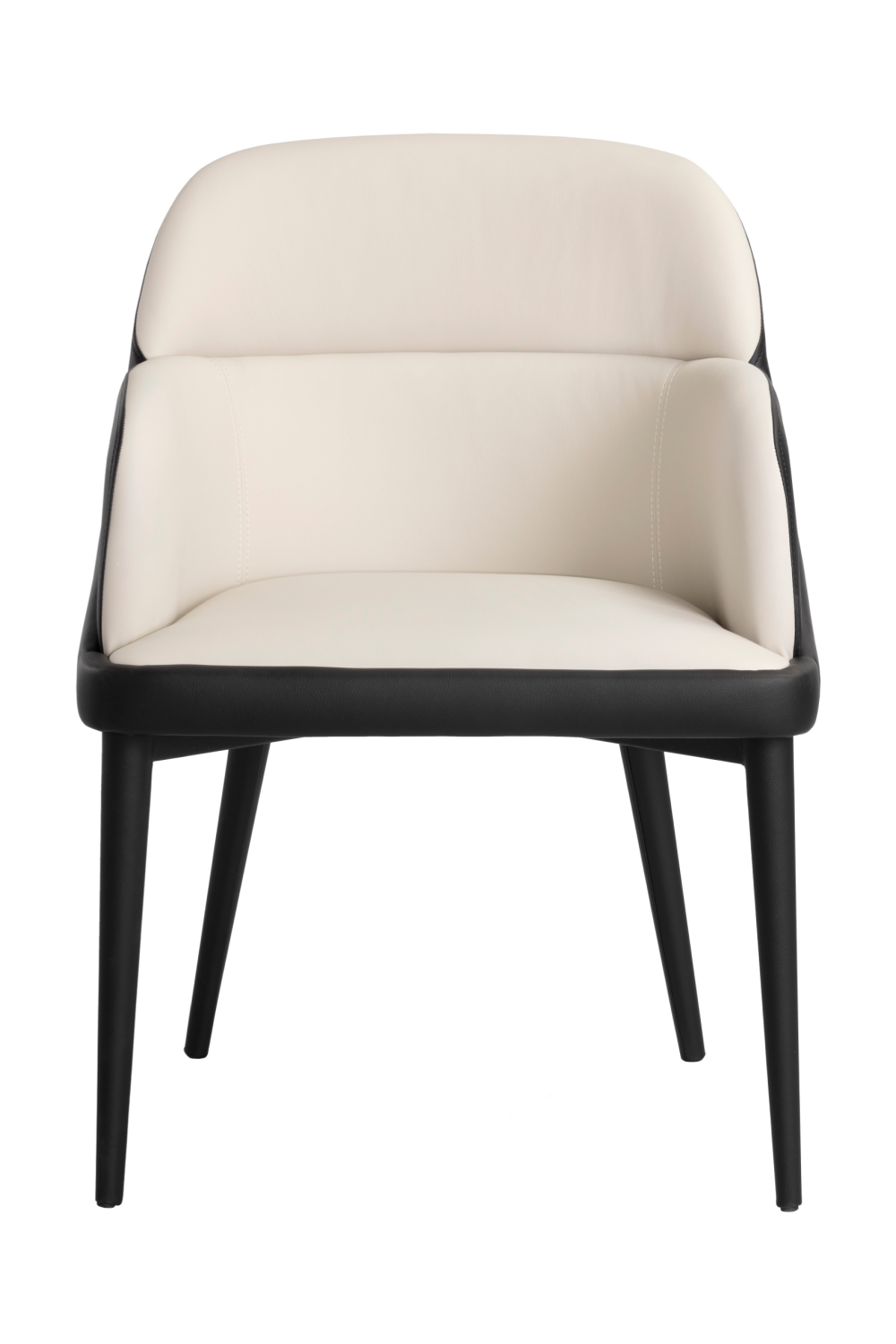   Modern European furniture - Cream and Black Leather Dining Chair - www.oroa.com | Oroa.com