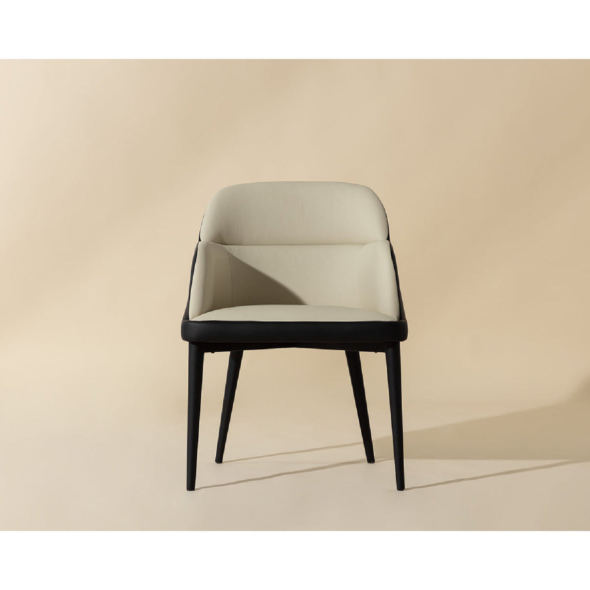   Modern European furniture - Cream and Black Leather Dining Chair - www.oroa.com | Oroa.com