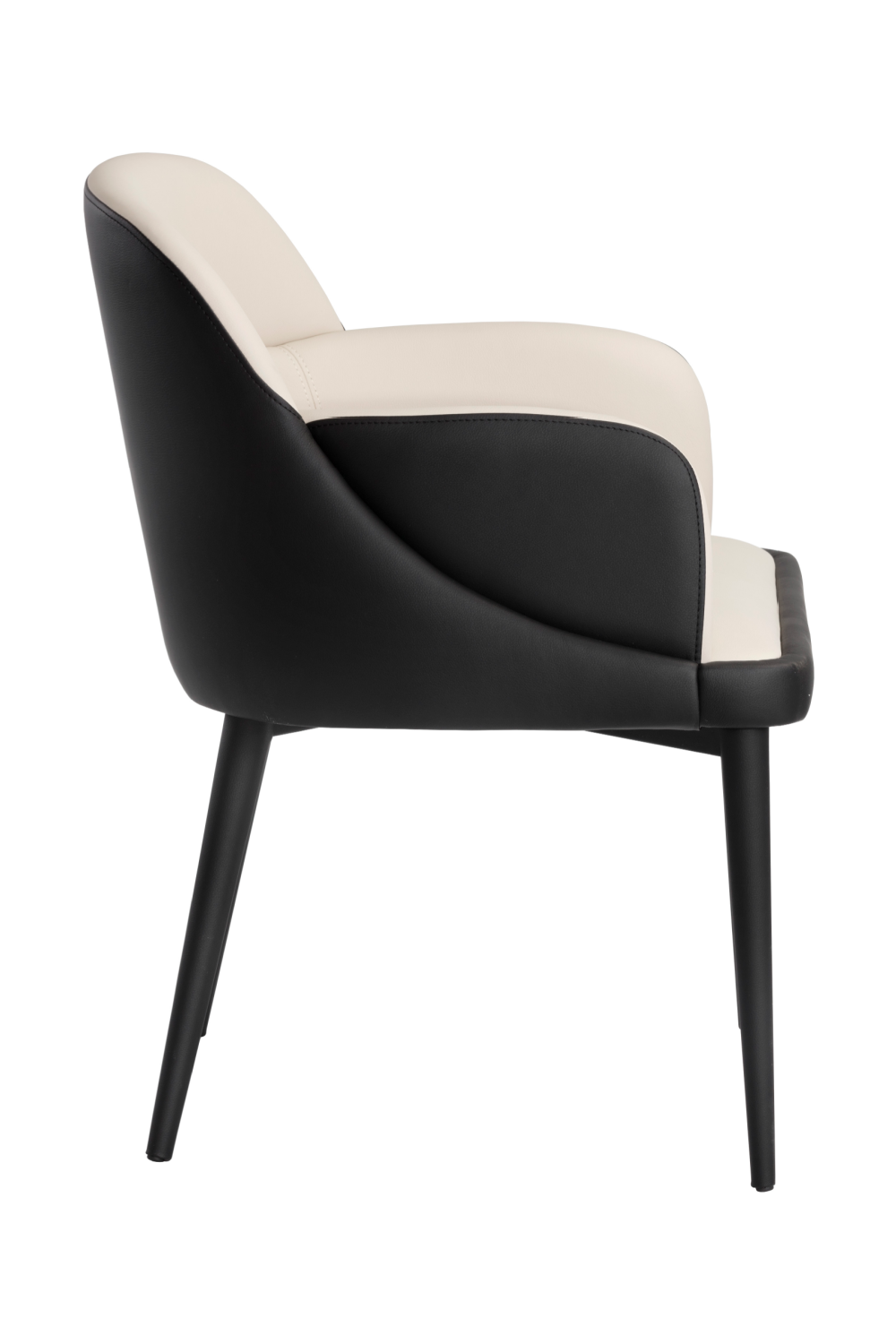   Modern European furniture - Cream and Black Leather Dining Chair - www.oroa.com | Oroa.com