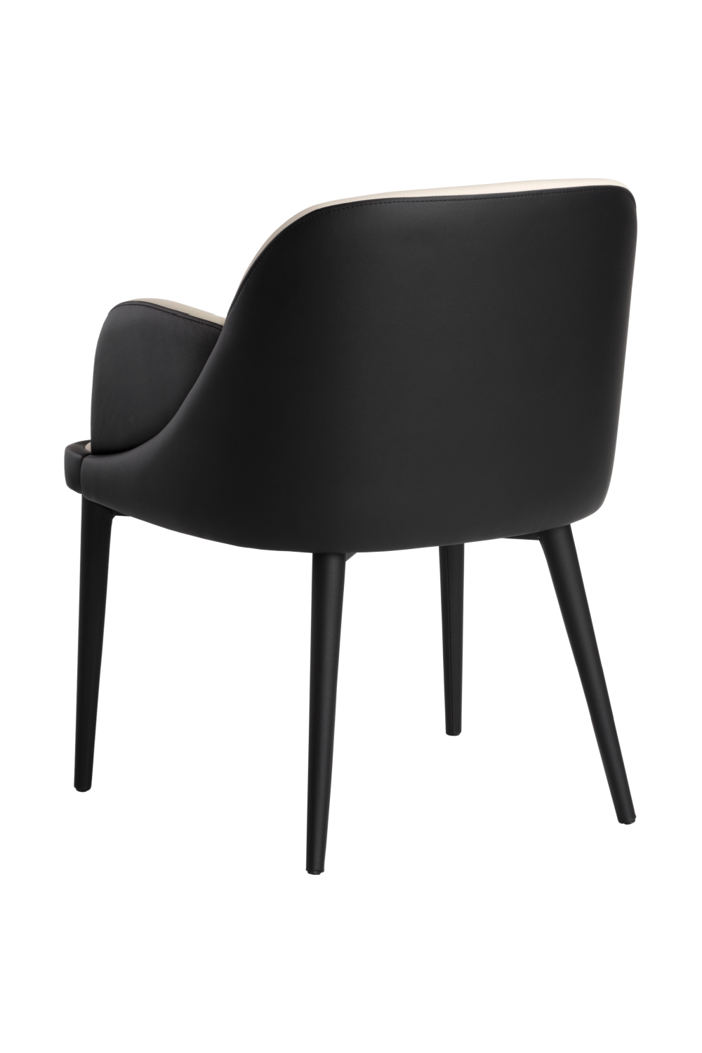   Modern European furniture - Cream and Black Leather Dining Chair - www.oroa.com | Oroa.com