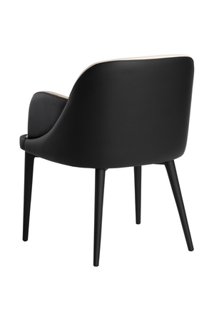   Modern European furniture - Cream and Black Leather Dining Chair - www.oroa.com | Oroa.com