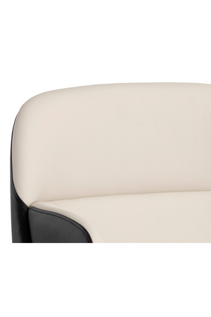   Modern European furniture - Cream and Black Leather Dining Chair - www.oroa.com | Oroa.com
