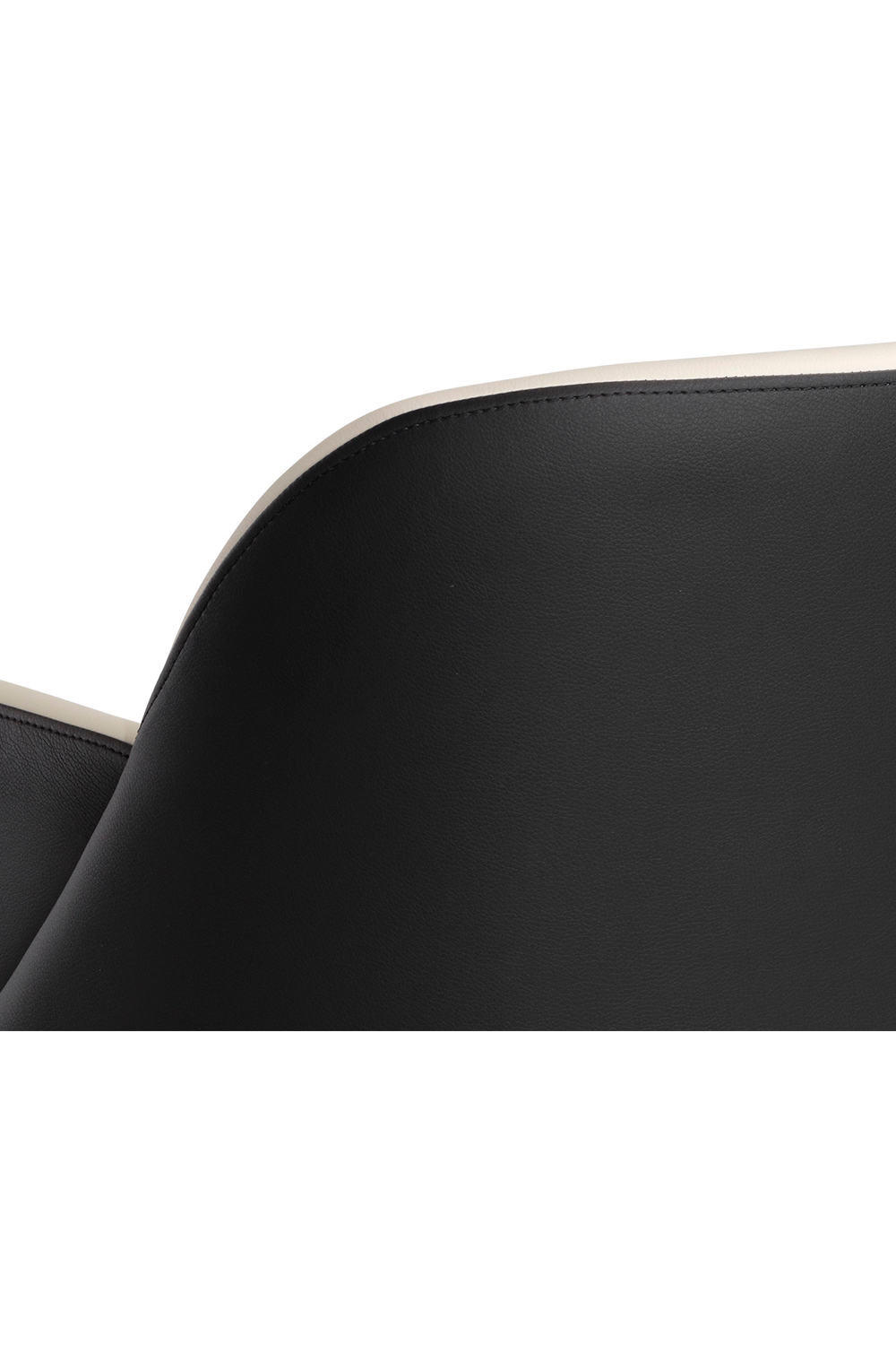   Modern European furniture - Cream and Black Leather Dining Chair - www.oroa.com | Oroa.com