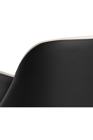   Modern European furniture - Cream and Black Leather Dining Chair - www.oroa.com | Oroa.com