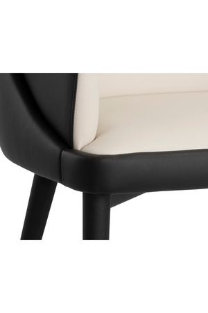   Modern European furniture - Cream and Black Leather Dining Chair - www.oroa.com | Oroa.com