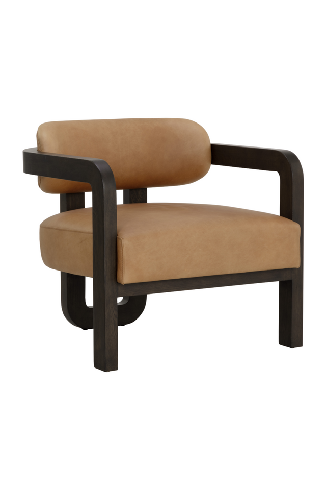 Modern European furniture - Brown Leather 3-Legged Lounge Chair - www.oroa.com