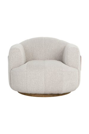   Modern European furniture - Cream Channeled Swivel Lounge Chair - www.oroa.com | Oroa.com