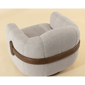   Modern European furniture - Cream Channeled Swivel Lounge Chair - www.oroa.com | Oroa.com