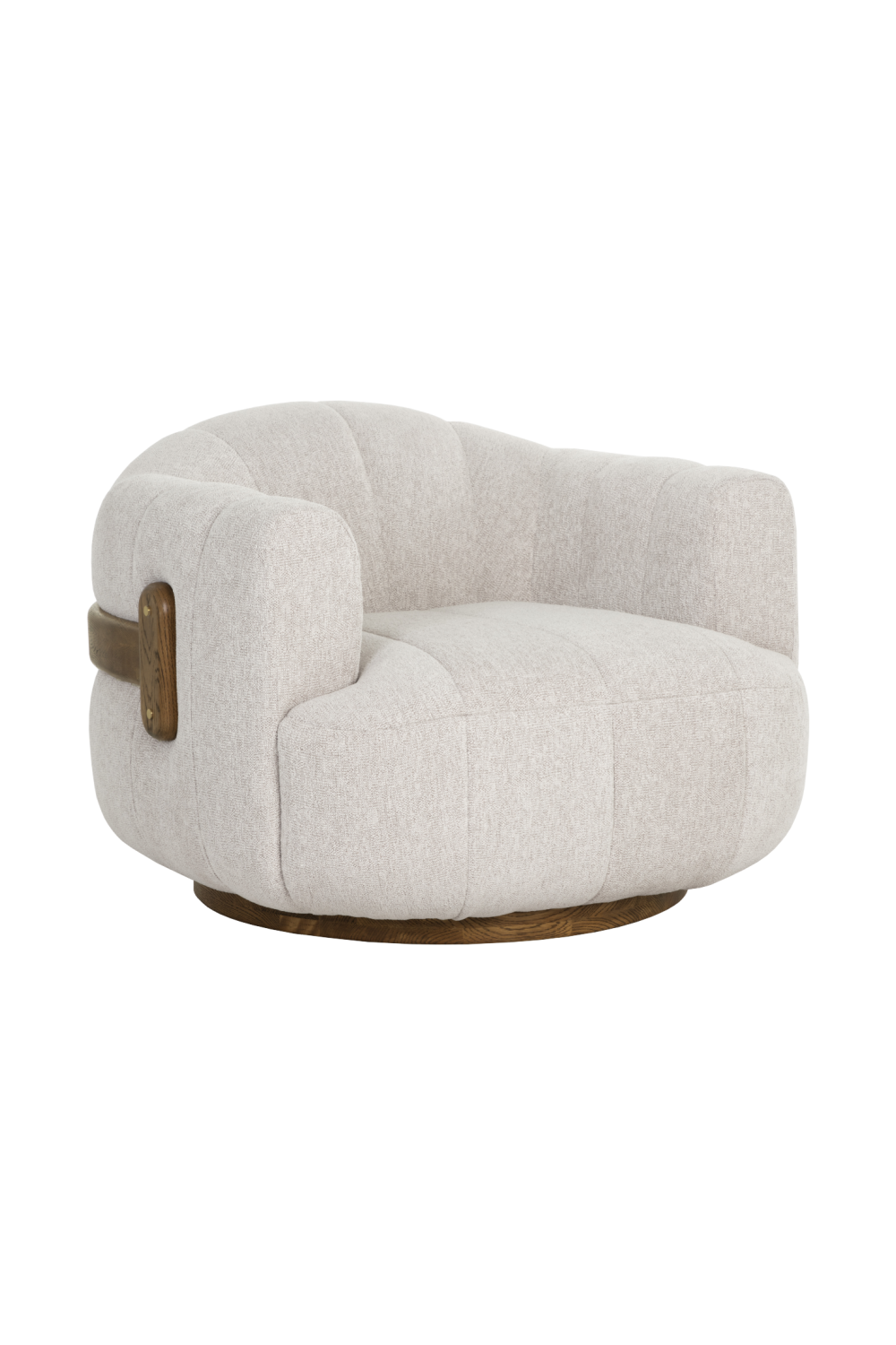   Modern European furniture - Cream Channeled Swivel Lounge Chair - www.oroa.com | Oroa.com