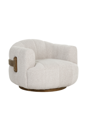  Modern European furniture - Cream Channeled Swivel Lounge Chair - www.oroa.com | Oroa.com