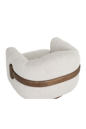   Modern European furniture - Cream Channeled Swivel Lounge Chair - www.oroa.com | Oroa.com
